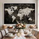 Personalized Push Pin World Map Canvas – Custom Framed