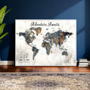 Custom Push Pin World Map Wall Art Canvas Print –
