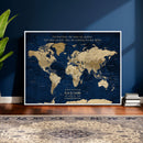 Personalized Framed Travel Tracker Map – Custom World Canvas