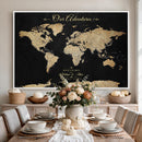 Personalized Push Pin World Map Canvas – Custom Framed