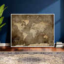 Personalized Push Pin World Map Canvas Print – Custom Framed