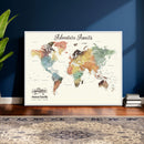 Custom Push Pin World Map Wall Art Canvas Print –