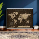 Personalized Push Pin World Map Canvas – Custom Framed