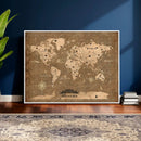 Custom Push Pin World Map Wall Art Canvas Print – Personalized Travel Tracker with Pins Framed Large for Home and Office Decor by MyGreatCanvas | Canvas Wall Art Prints | Photo Prints & Wall Decor