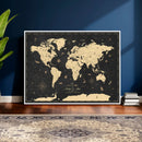Personalized World Map Wall Art Canvas Print – Custom Push by MyGreatCanvas | Canvas Wall Art Prints | Photo Prints & Wall Decor