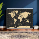 Personalized World Map Wall Art Canvas Print – Custom Push