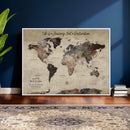 Customize Push Pin World Map Wall Art Canvas Print –