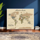 Custom Push Pin World Map Wall Art Canvas Print – Custom