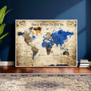 Personalized World Map Canvas Wall Art – Custom Framed Push