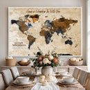 Vintage Custom World Map Canvas Wall Art – Custom Framed