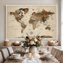 World Map Canvas Print – Framed Detailed Map of the World