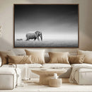 Elephand and Zebra Wall Art Canvas Print, Modern Artwork