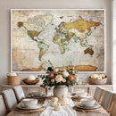 Personalized World Map Canvas Print – Colorful Watercolor