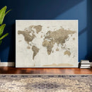 Detailed World Map Wall Art Canvas Print by MyGreatCanvas | Canvas Wall Art Prints | Photo Prints & Wall Decor