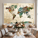 World Map Canvas Print – Framed Detailed Map of the World