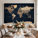 World Map Canvas Print – Detailed Map of the World Wall Art