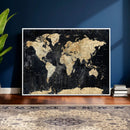 Framed Large World Map Wall Art Canvas Print for Living Room by MyGreatCanvas | Canvas Wall Art Prints | Photo Prints & Wall Decor