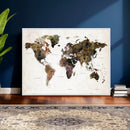Watercolor World Map Print - Large Wall Art Canvas Print for