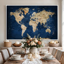 World Map Canvas Print – Framed Travel Map Wall Art for