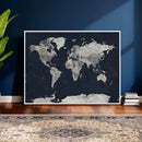 Colorful Watercolor World Map Canvas Print – Vibrant Framed
