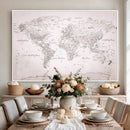 World Map Canvas Print – Detailed Map of the World Wall Art