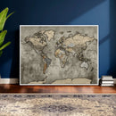 World Map Canvas Print – Detailed Map of the World Wall Art