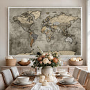 World Map Canvas Print – Detailed Map of the World Wall Art