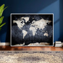 Vintage World Map Canvas Wall Art – Antique Triptych Map