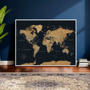 Framed Large World Map Wall Art Canvas Print – Stunning by MyGreatCanvas | Canvas Wall Art Prints | Photo Prints & Wall Decor