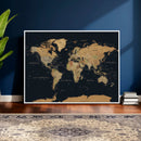 Vintage World Map Earth Globe Countries Oceans Continents by MyGreatCanvas | Canvas Wall Art Prints | Photo Prints & Wall Decor