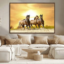 Wild Horses Wall Art Canvas Print – Framed Galloping Herd