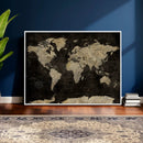Push Pin World Map Canvas Wall Art Print, Interactive Travel