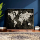Vintage World Map Wall Art Canvas Print – Framed Large Map