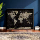 Detailed World Map Wall Art Print - Large Framed World Map