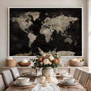 Detailed World Map Wall Art Print - Large Framed World Map