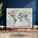 Neutral Vintage World Map Canvas Wall Art Print, Classic Map by MyGreatCanvas | Canvas Wall Art Prints | Photo Prints & Wall Decor