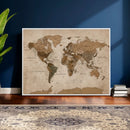 World Map Canvas Wall Art Print, Detailed Global Map Artwork by MyGreatCanvas | Canvas Wall Art Prints | Photo Prints & Wall Decor