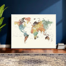 Framed World Map Wall Art Canvas Print for Living Room and by MyGreatCanvas | Canvas Wall Art Prints | Photo Prints & Wall Decor