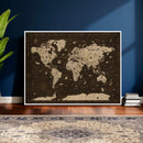 Colorful World Map Canvas Wall Art with Landmarks – Framed by MyGreatCanvas | Canvas Wall Art Prints | Photo Prints & Wall Decor