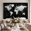 World Map Canvas Print – Framed Push Pin Wall Art, Color