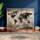 Black and White World Map Canvas Print – Framed Wall Art for by MyGreatCanvas | Canvas Wall Art Prints | Photo Prints & Wall Decor