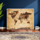 Modern Red and Gray World Map Canvas Print – Framed Wall Art by MyGreatCanvas | Canvas Wall Art Prints | Photo Prints & Wall Decor