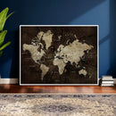 Blue World Map Canvas Wall Art – Framed Modern Travel Map by MyGreatCanvas | Canvas Wall Art Prints | Photo Prints & Wall Decor