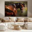 Majestic Brown Horse Wall Art Canvas Print – Framed