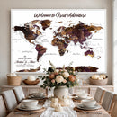 Custom Push Pin World Map Wall Art Canvas Print –