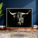 Black Bull Wall Art Canvas Print, Texas Longhorn Portrait by MyGreatCanvas | Canvas Wall Art Prints | Photo Prints & Wall Decor