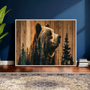 Rustic Bear Wall Art Canvas Print – Woodland Wildlife by MyGreatCanvas | Canvas Wall Art Prints | Photo Prints & Wall Decor