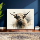 Abstract Highland Cow Wall Art Canvas Print, Rustic Farm by MyGreatCanvas | Canvas Wall Art Prints | Photo Prints & Wall Decor