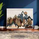 Wood Style Mountain Wall Art Canvas Print, Layered Wood by MyGreatCanvas | Canvas Wall Art Prints | Photo Prints & Wall Decor