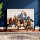 Layered Wooden Mountain Wall Art Canvas Print, Modern Rustic by MyGreatCanvas | Canvas Wall Art Prints | Photo Prints & Wall Decor